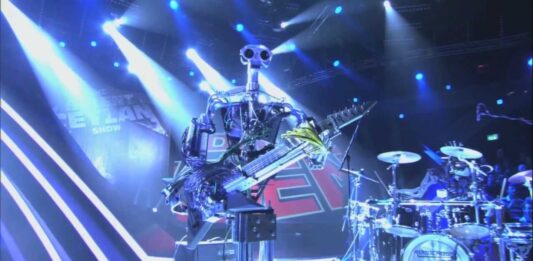 Un par de Robots tocando algo de AC/DC